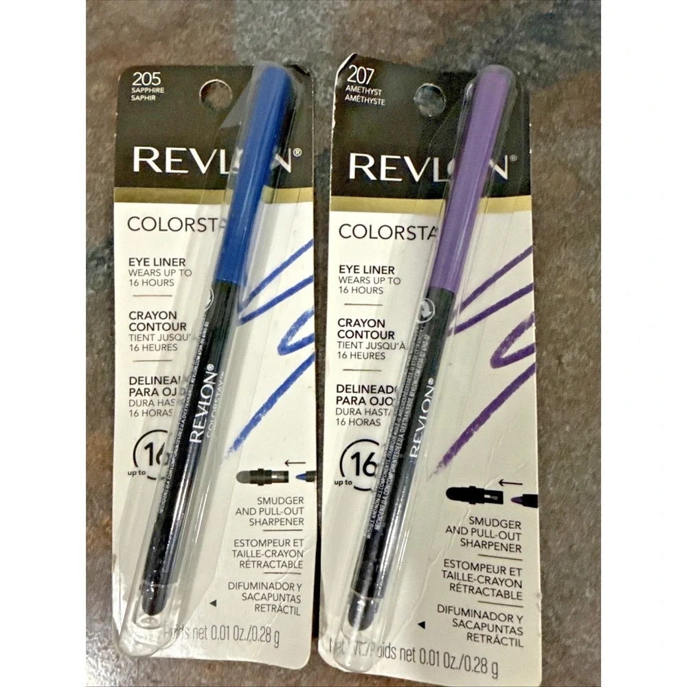 Revlon ColorStay Waterproof Eyeliner 205 Sapphire 207 Amethyst NEW Lot of 2